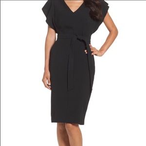 Eliza J SZ 4 Ruffle Sleeve Black Dress